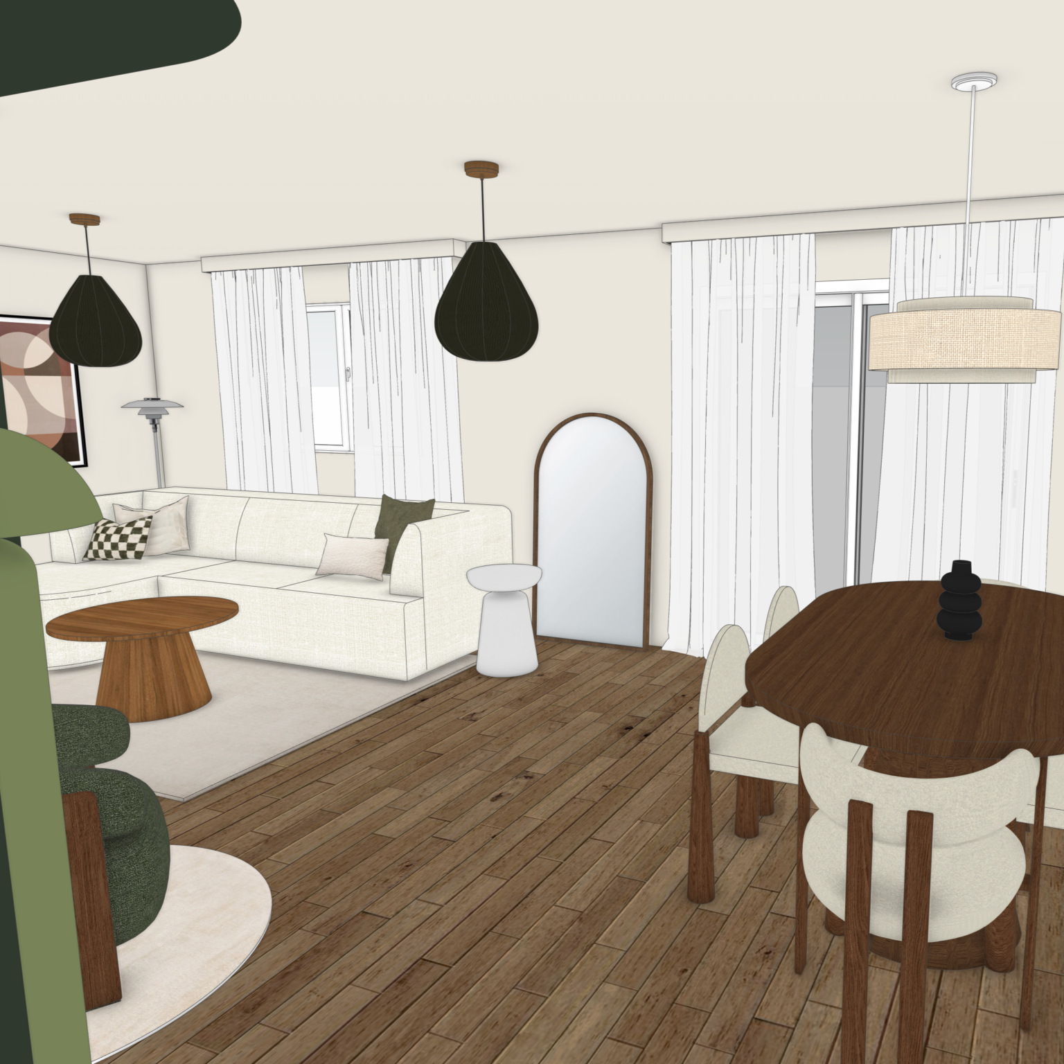 Aménagement séjour harmonieux proche Rhône