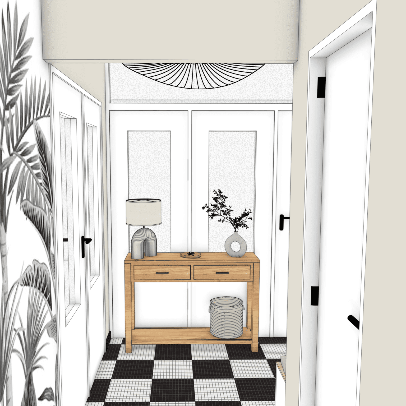 Projection 3D entrée modernisée sans travaux lourds