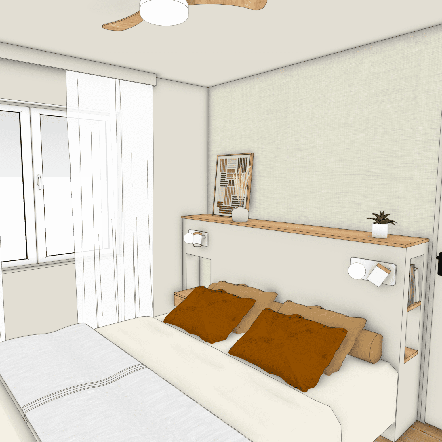 Aménagement intérieur chambre extension de maison moderne