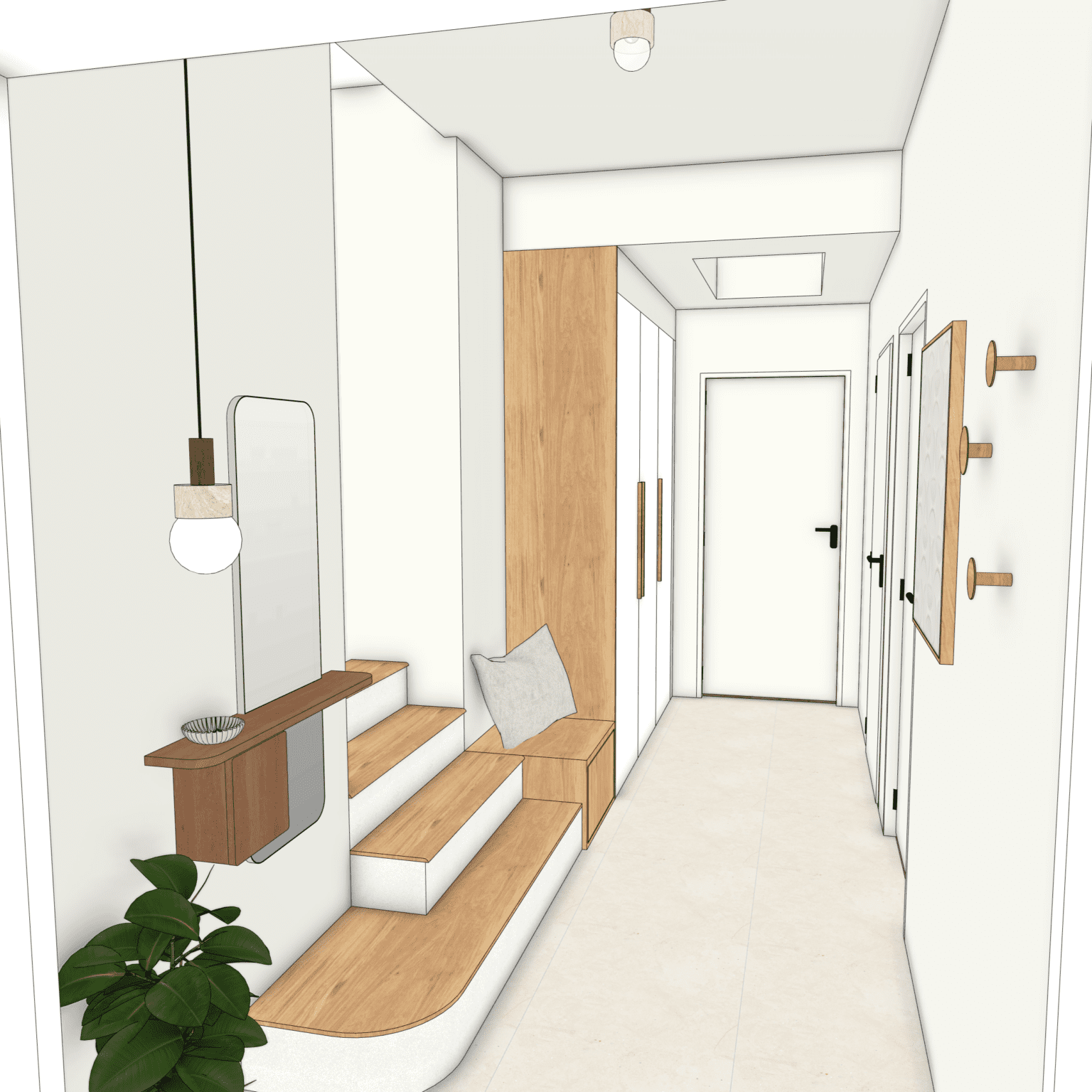 Entrée moderne aménagée par décoratrice d’intérieur dans le rhône