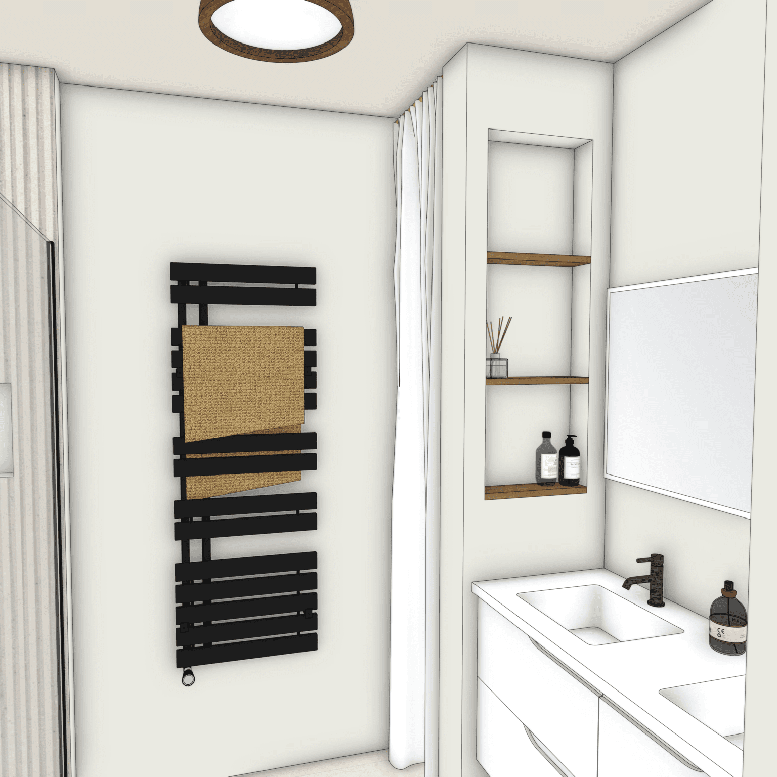 salle de bain de maison moderne dans le Rhône projet Coconception